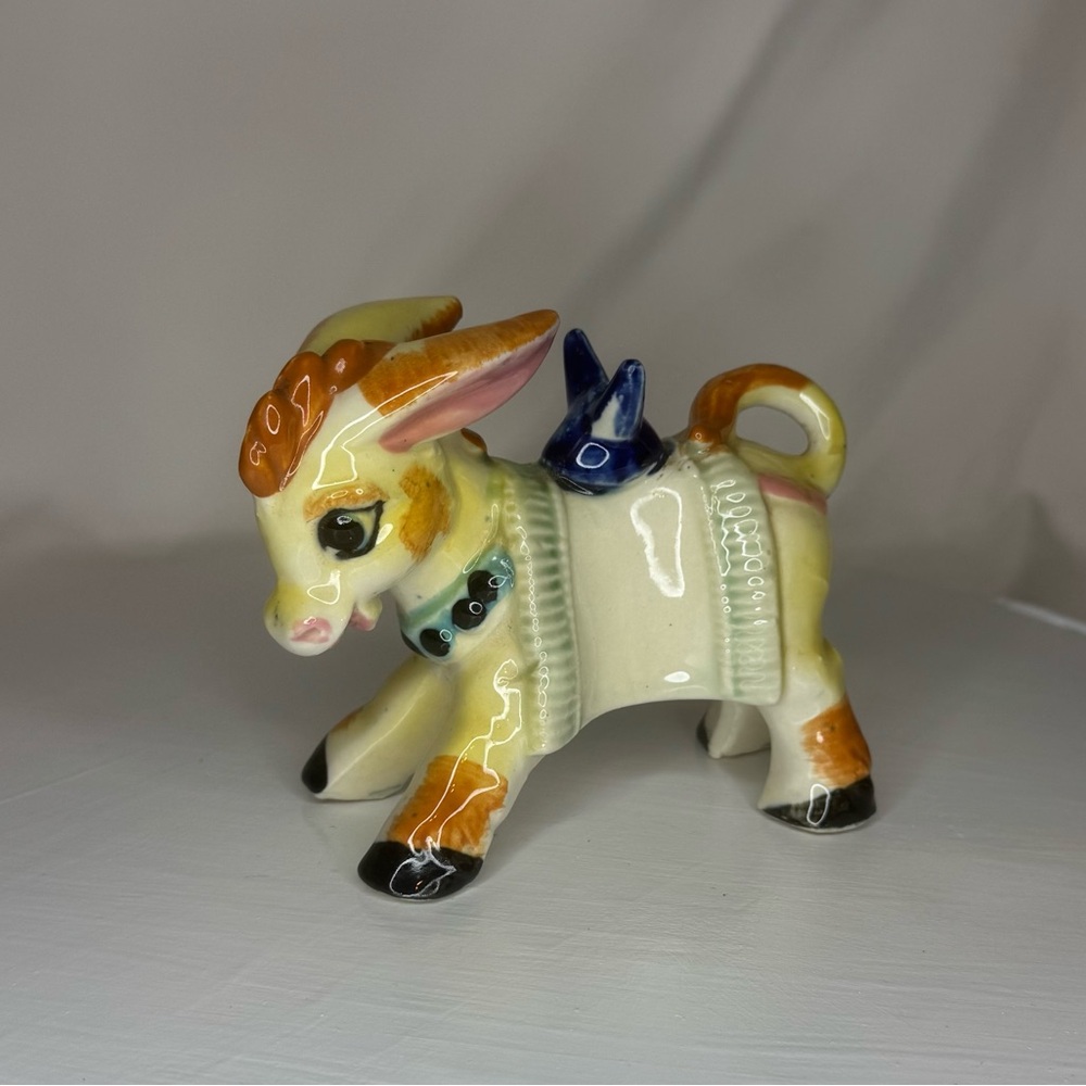 Vintage Ceramic Donkey Figurine Made in Japan
